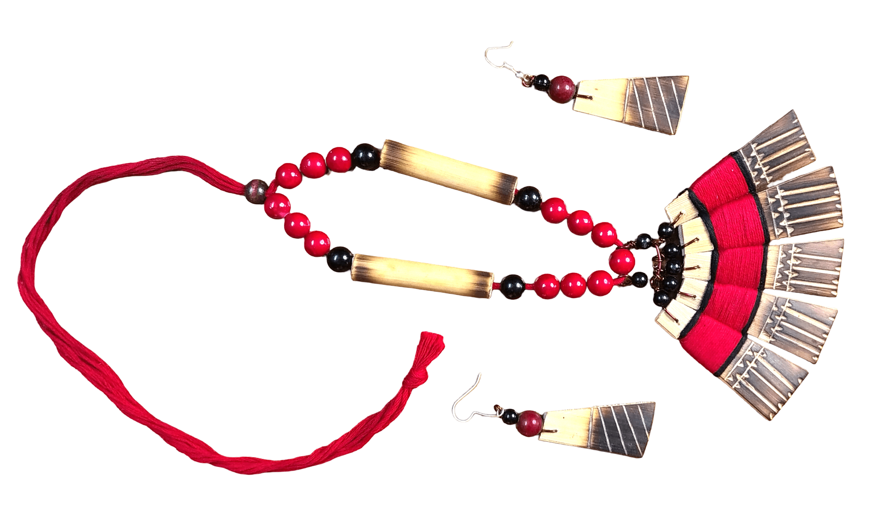 handmade-bamboo-tribal-jewellery-set-for-women-and-girls-(red-&-black)1