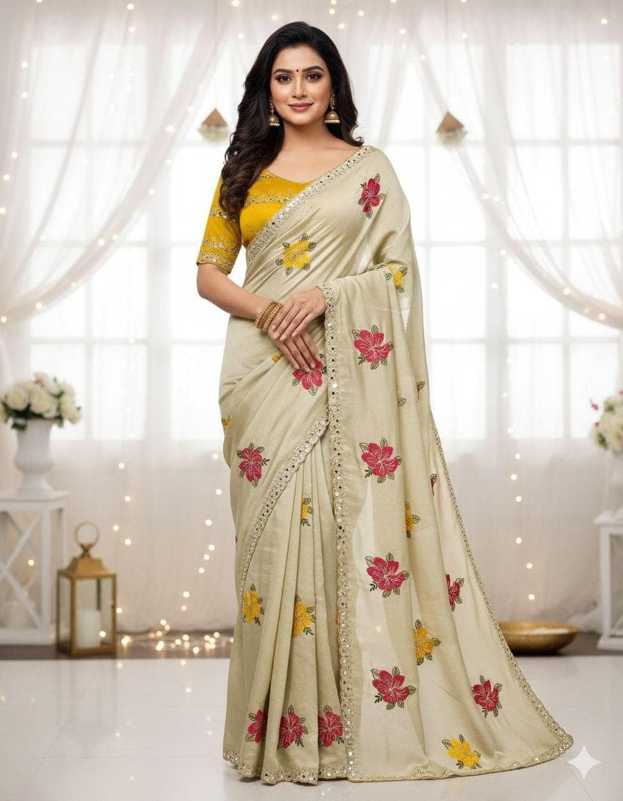 georgette-saree-with-mirror-work1
