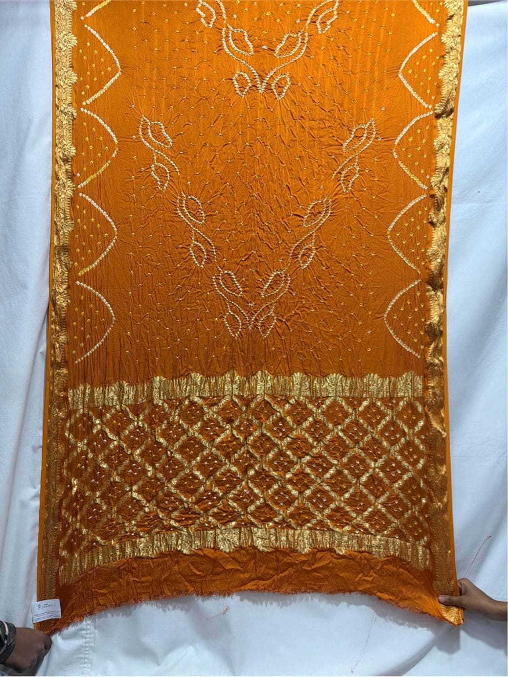 kala-sanskruti-all-over-golden-blue-color-art-silk-bandhani-saree-6.5m-with-blouse-piece-elegant-traditional-wear-bridal-unique-saree-for-women1