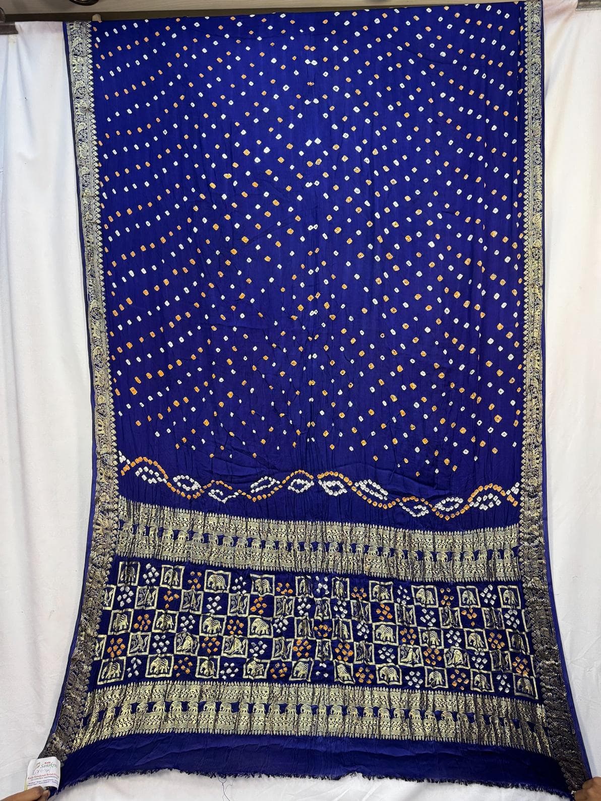 kala-sanskruti-all-over-blue-color-art-silk-bandhani-saree-6.5m-with-blouse-piece-elegant-traditional-wear-bridal-unique-saree-for-women1