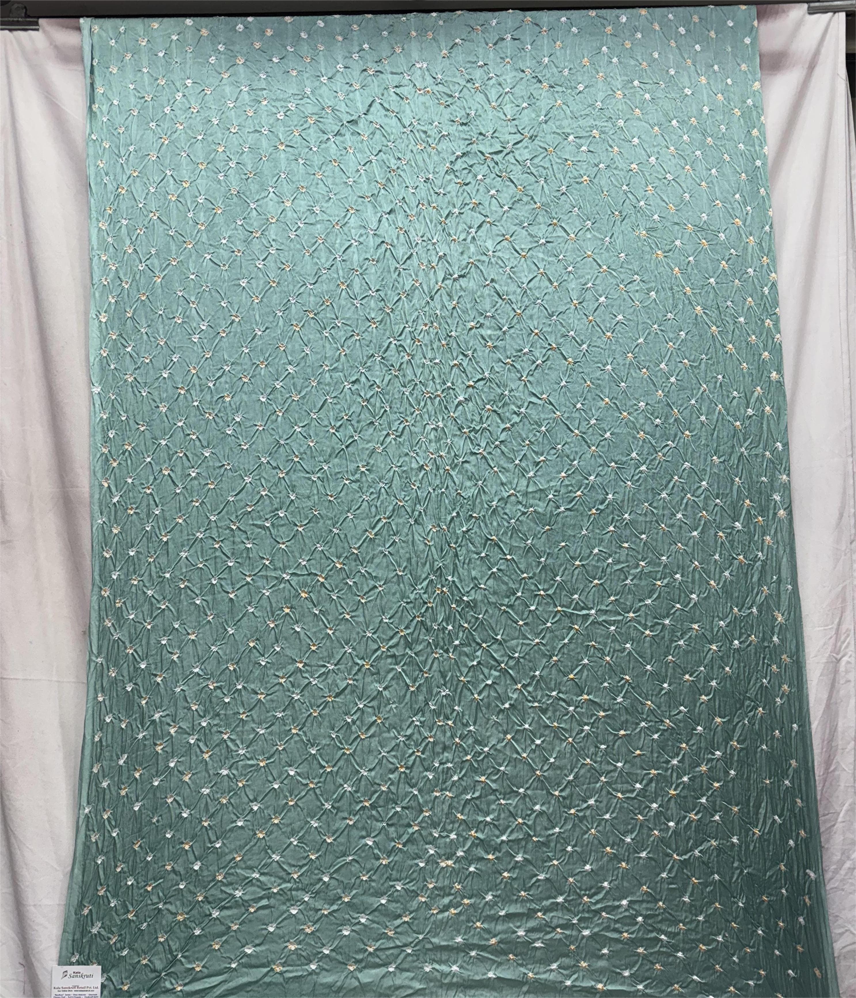 kala-sanskruti-all-over-pista-color-semi-gaji-silk-bandhani-than-material-3-m-fabric-piece-elegant-art-silk-than-material-for-women1