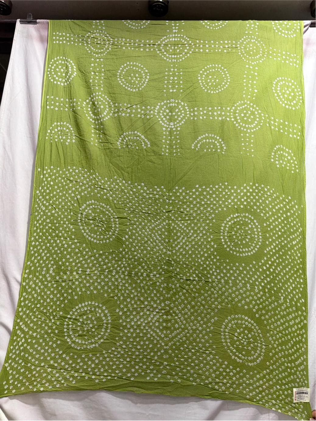 kala-sanskruti-all-over-light-mahendi-color-cotton-bandhani-saree-6.5m-with-blouse-piece-elegant-traditional-wear-saree-for-women1