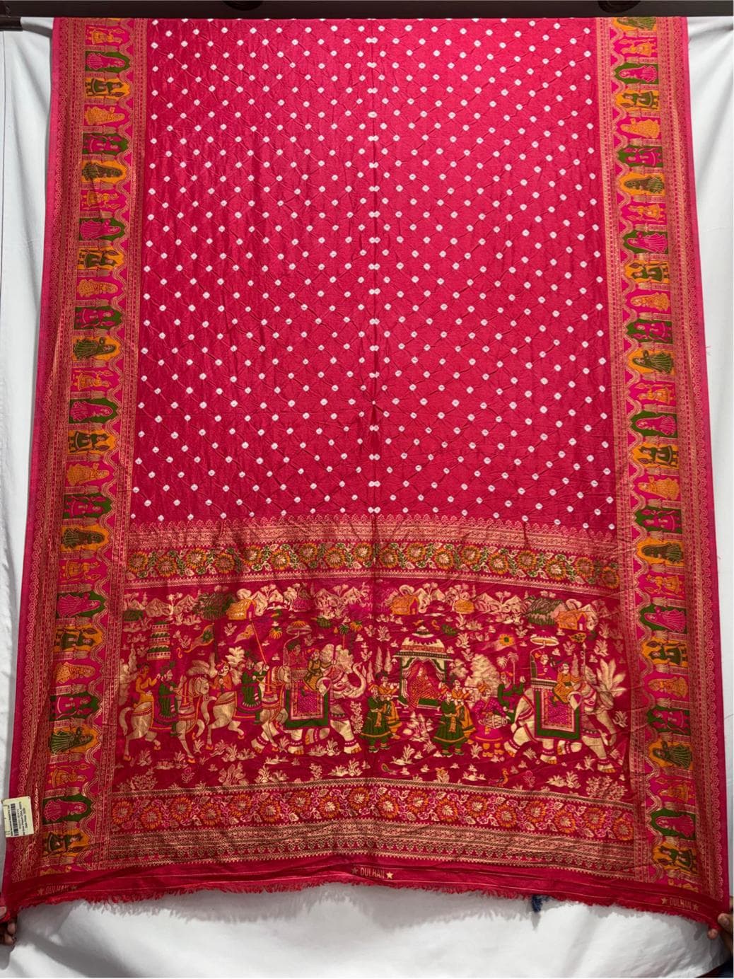 kala-sanskruti-all-over-peach-color-dupion-silk-bandhani-saree-6.5m-with-blouse-piece-elegant-traditional-wear-bridal-saree-for-women1