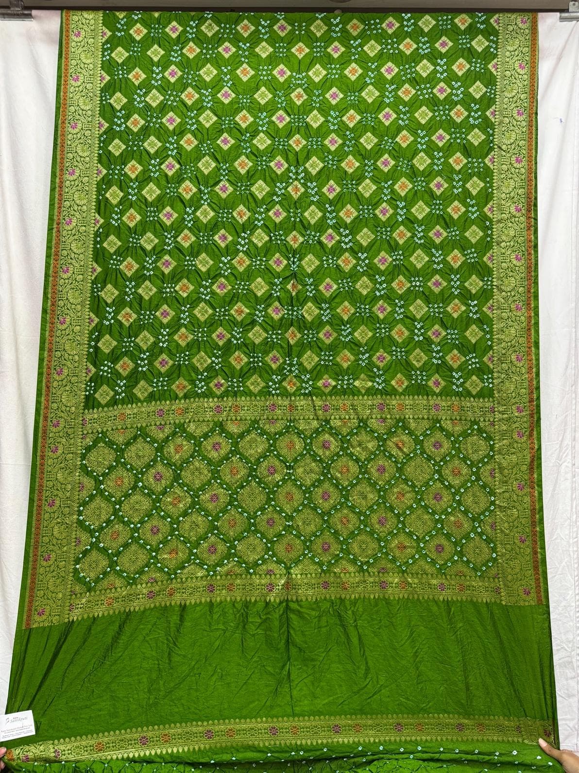 kala-sanskruti-all-over-green-color-dupion-silk-bandhani-saree-6.5m-with-blouse-piece-elegant-traditional-wear-bridal-saree-for-women1