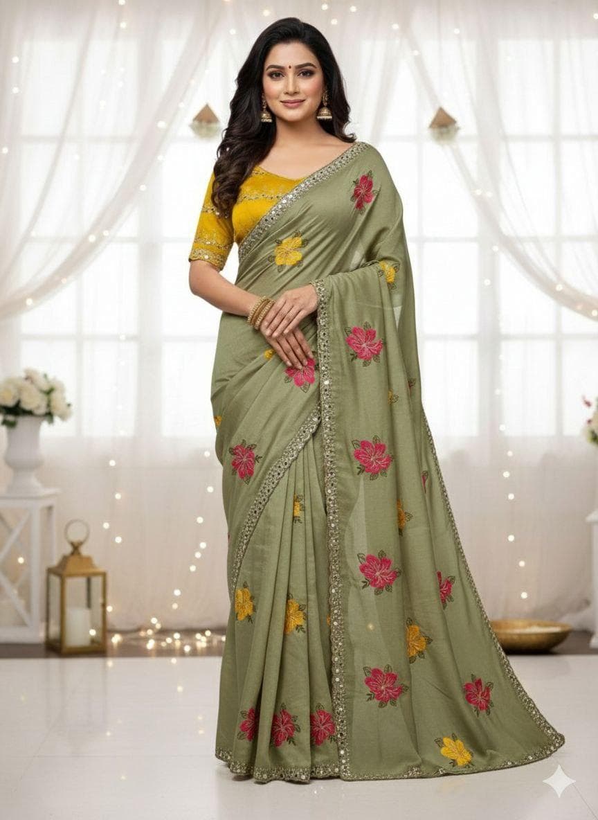georgette-saree-with-mirror-work1