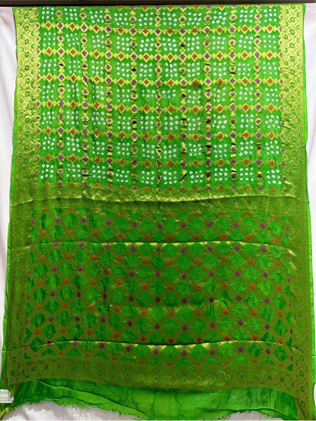 kala-sanskruti-all-over-parrot-green-color-art-silk-bandhani-saree-6.5m-with-blouse-piece-elegant-traditional-wear-bridal-unique-saree-for-women1