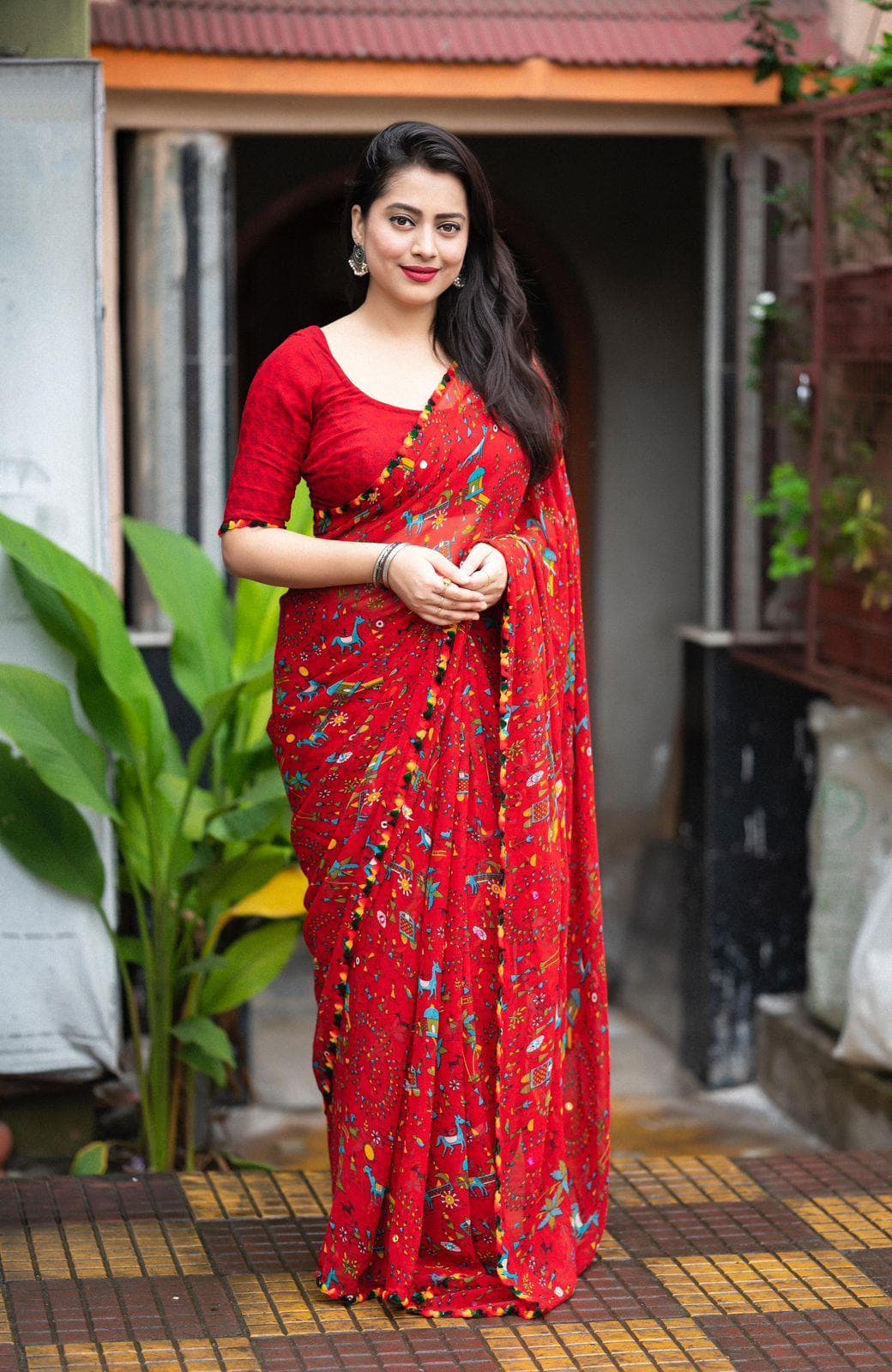 warli-printed-georgette-saree-with-blouse1