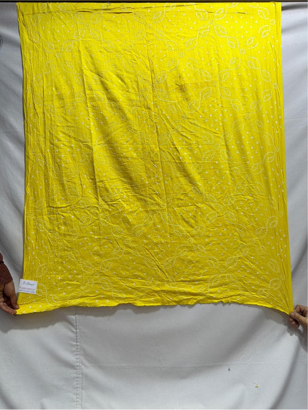 kala-sanskruti-all-over-leamon-color-cotton-bandhani-kurti-material-3-m-elegant-traditional-kurti-cotton-satin-fabric-for-women1