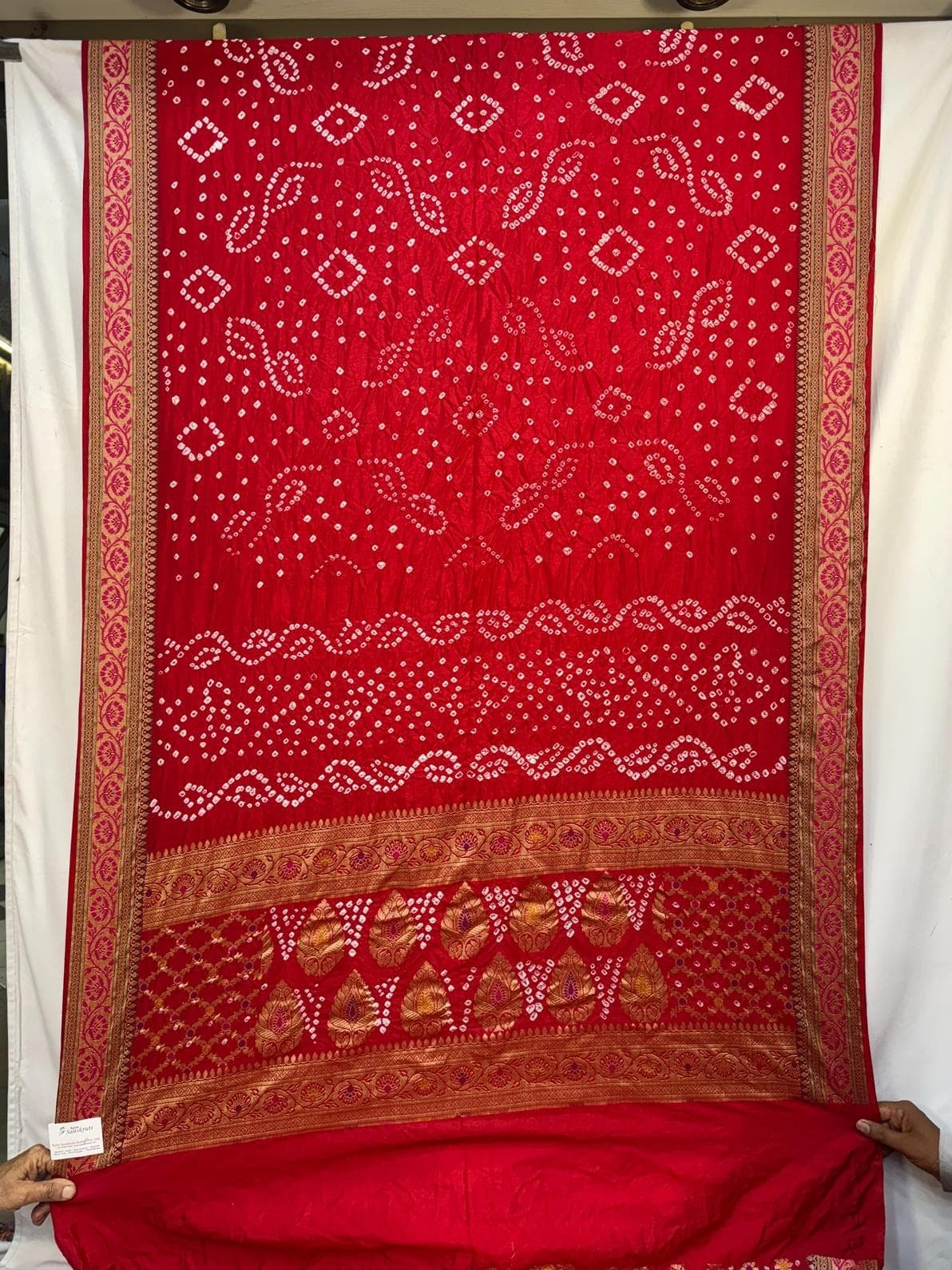 kala-sanskruti-all-over-red-color-dupion-silk-bandhani-saree-6.5m-with-blouse-piece-elegant-traditional-wear-bridal-saree-for-women1
