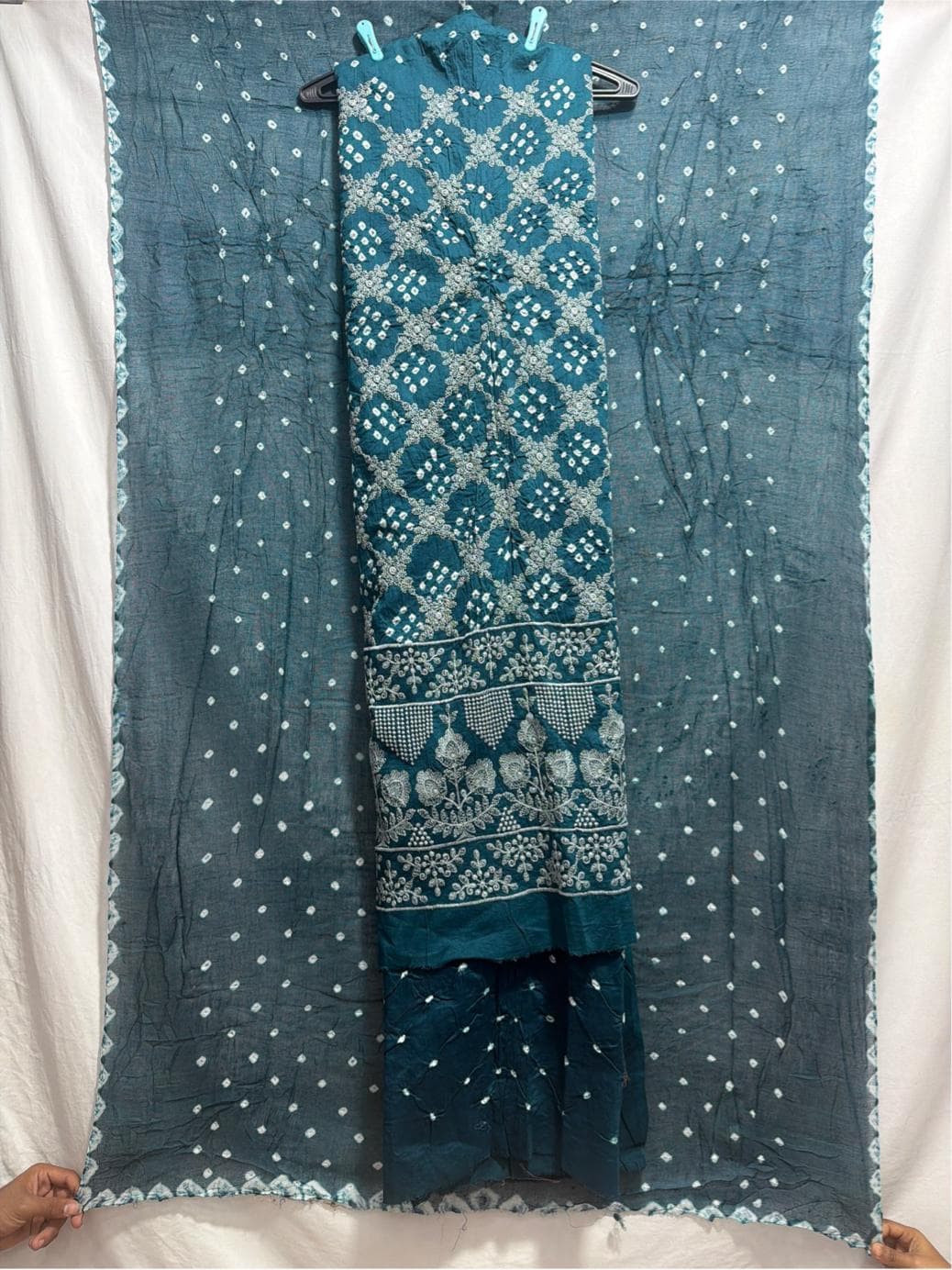 kala-sanskruti-all-over-indigo-color-heavy-cotton-satin-bandhani-dress-2.5-m-(each-piece)-elegant-traditional-wear-dress-material-for-women1
