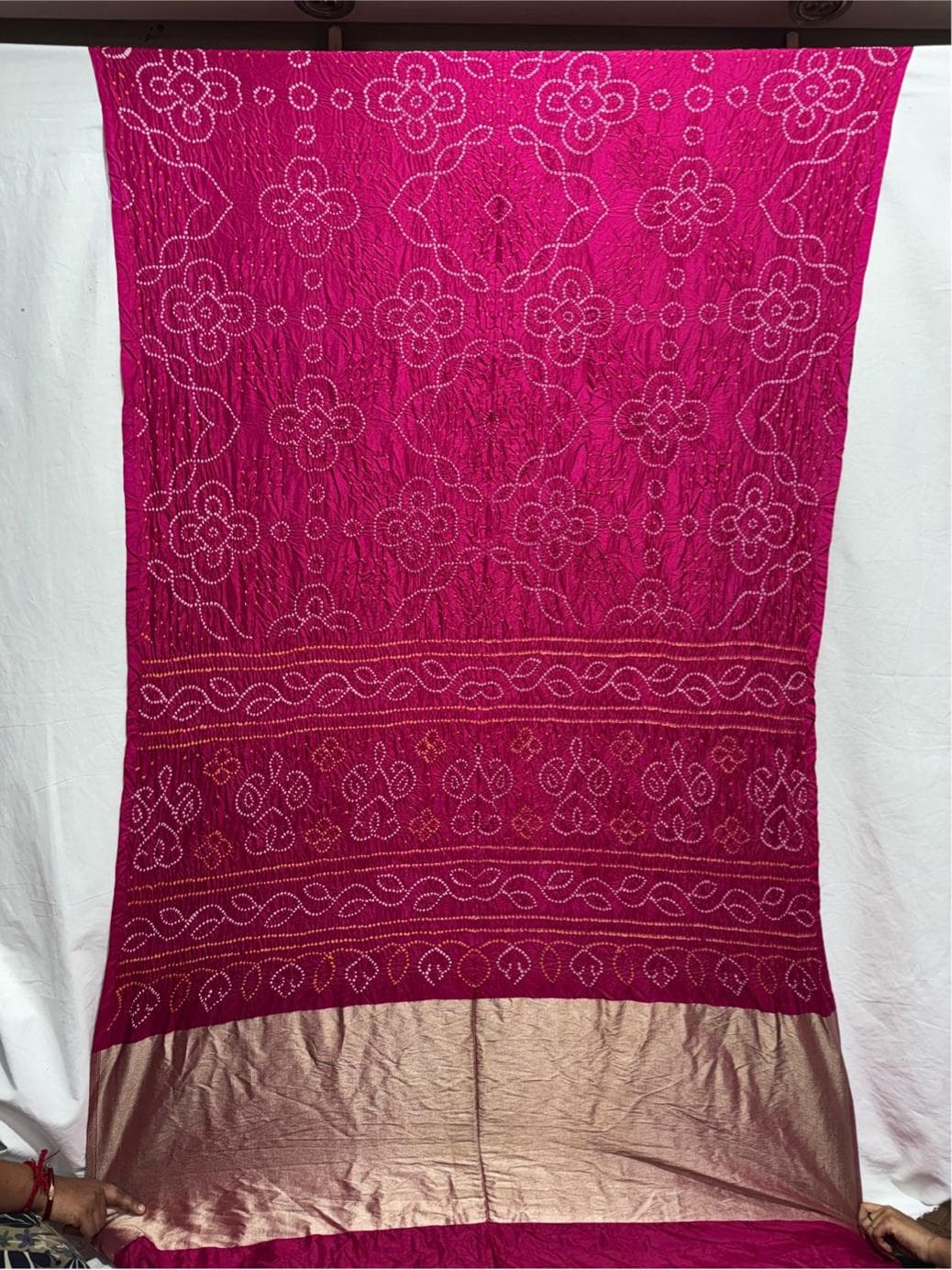 kala-sanskruti-all-over-rani-pink-color-pure-silk-bandhani-saree-6.5m-with-blouse-piece-elegant-traditional-wear-unique-saree-for-women1