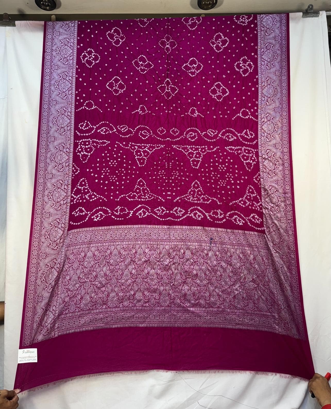 kala-sanskruti-all-over-magenta-color-dupion-silk-bandhani-saree-6.5m-with-blouse-piece-elegant-traditional-wear-bridal-saree-for-women1