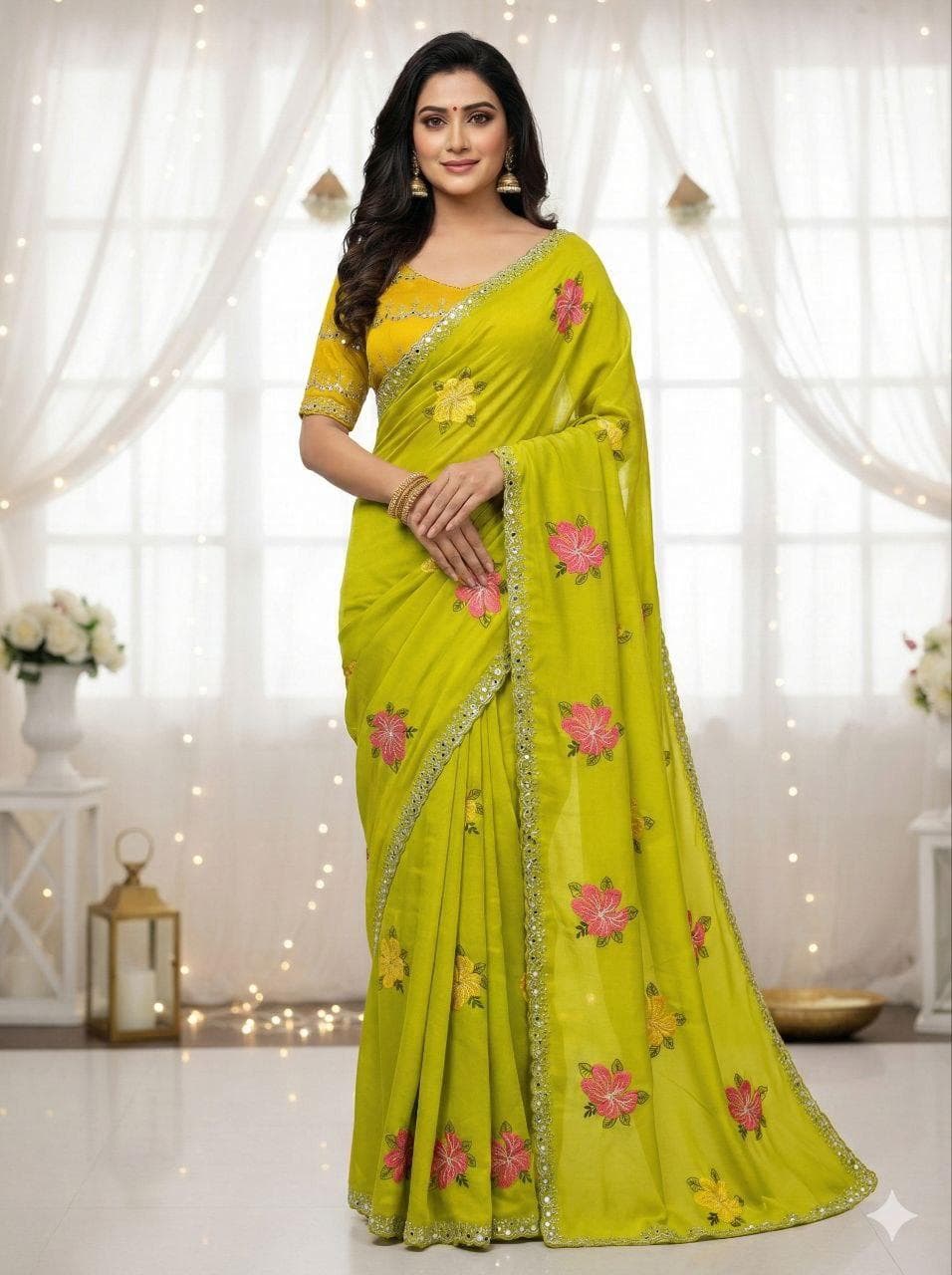 georgette-saree-with-mirror-work1