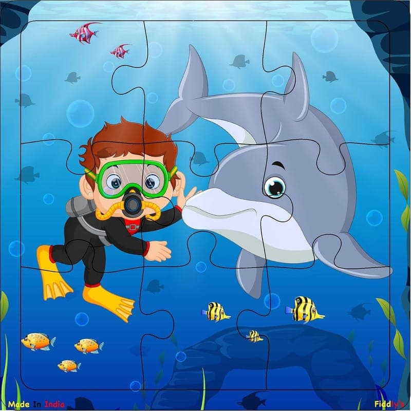 fiddlys-kid's-wooden-jigsaw-puzzle-games-for-children-&-kids-paperless-puzzle---9-pieces-(pack-of-4-sea-animal)-age-3+1