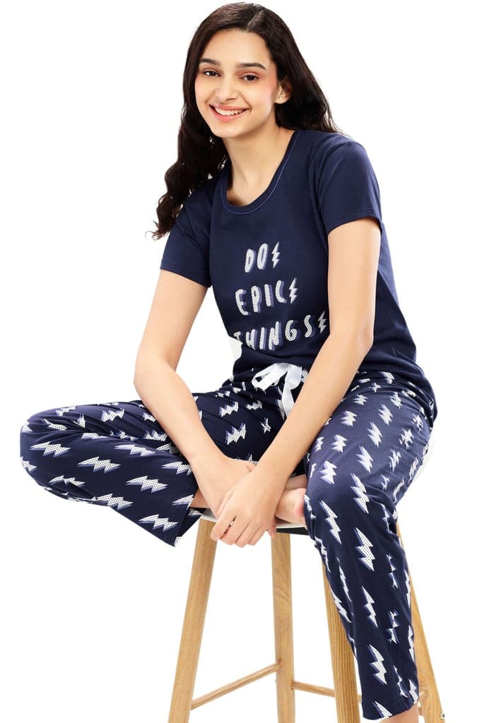 zeyo-women's-cotton-blue-flash-printed-night-suit-set1