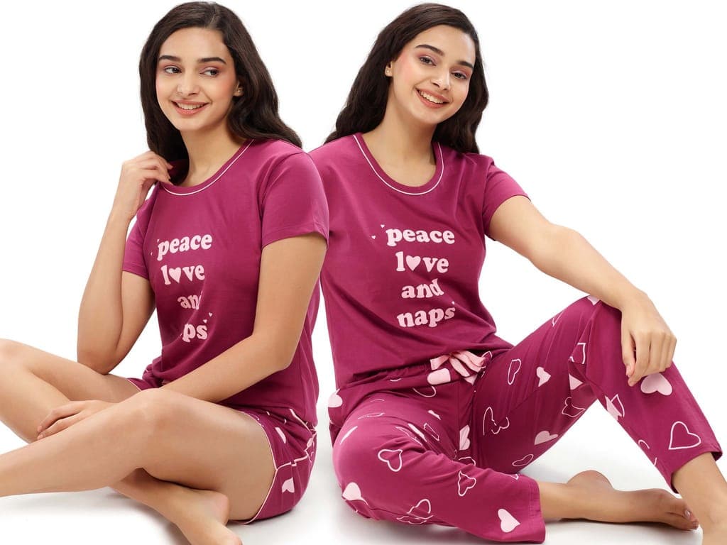 zeyo-women's-cotton-3pcs-red-heart-printed-night-suit-set1