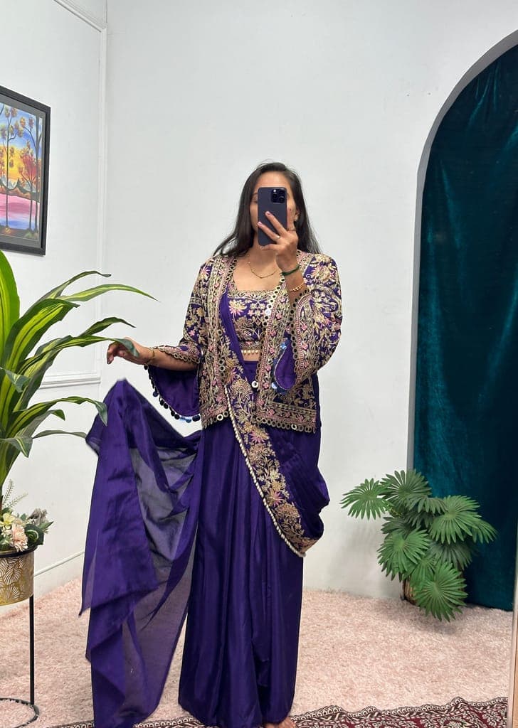 pink-blue-purple-orange-indowestern-readymade-designer-party-sarees-with-stitched-blouse-koti-ready-to-wear-saree1