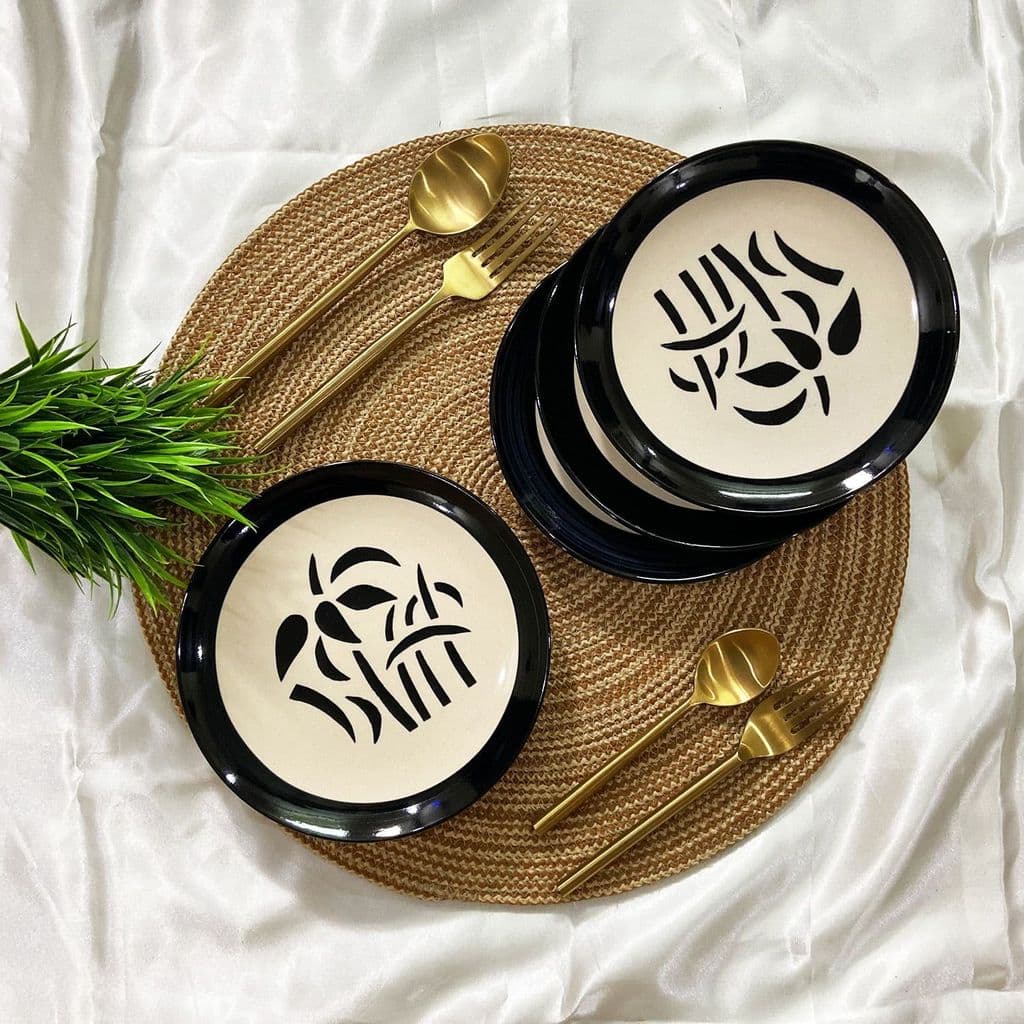 ceramic-dining-black-&-off-white-hand-painted-ceramic-7inchs-quarter-plates-set-of-41