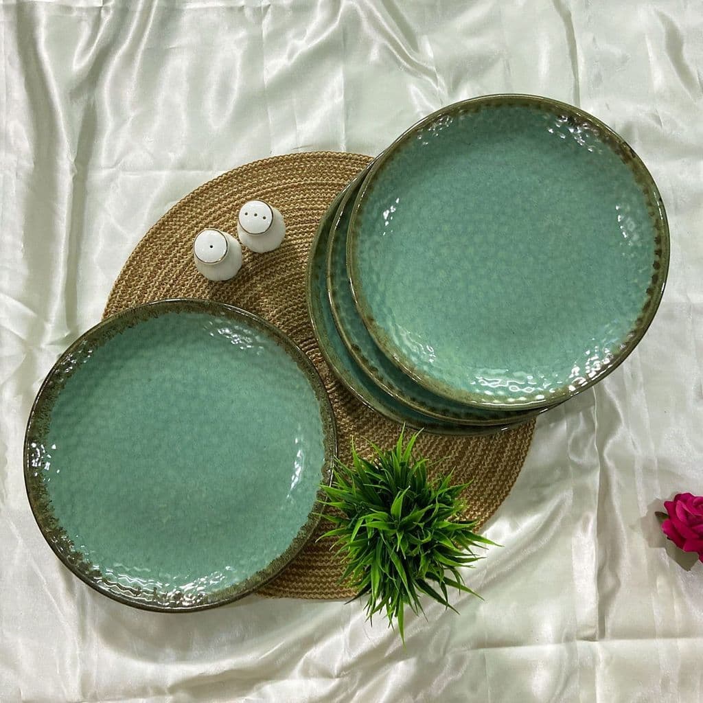 ceramic-dining-sea-green-hammered-pattern-ceramic-10.2-inches-dinner-plates-set-of-41