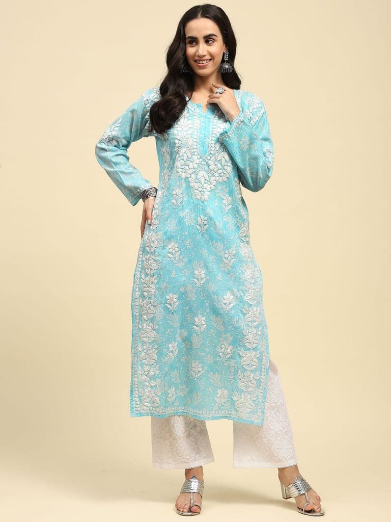 mulmul-chikankari-printed-women's-long-kurta---blue1