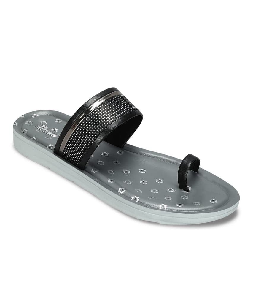 paragon-women's-slip-on-flat-black-sandals-|-durable-dailywear-sandals1