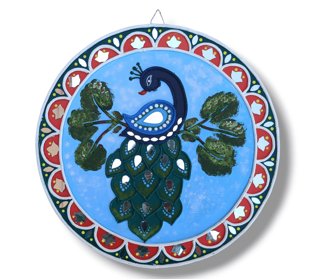 aarya-ovation-lippan-art-wall-hanging-for-home-decoration-/living-room/kids-room-/-garden-décor.peacock1