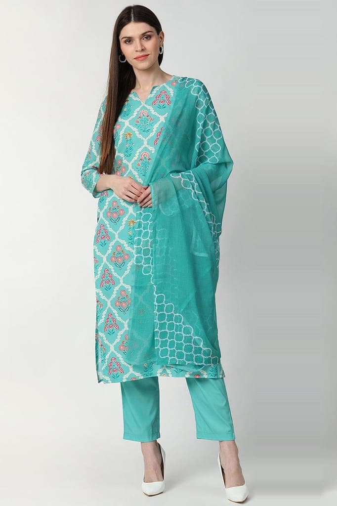 turquoise-blue-poly-crepe-ethnic-motifs-straight-suit-set-pkskd10021