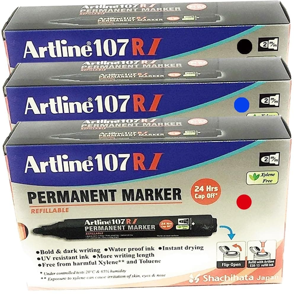 artline-107ri-permanent-marker-pack-of-30-(black,-blue-and-red-colours)-|-for-artists,-professionals,-&-students1