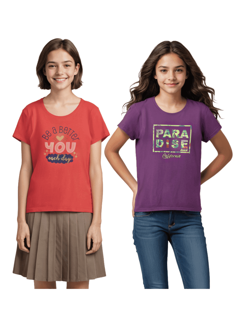 girls-t-shirt-hibiscus-red-/-sparking-grape-violet,-soft-cotton,-ages-7-14-(2pcs-pack)1