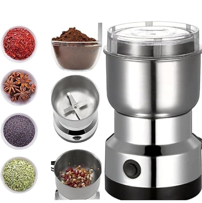nima-mini-stainless-steel-multifunctional-electric-grinder-&-coffee-maker---mini-spice,-coffee,-and-masala-grinder-for-beans,-nuts,-and-grains---household-mixer-grinder-(silver)1
