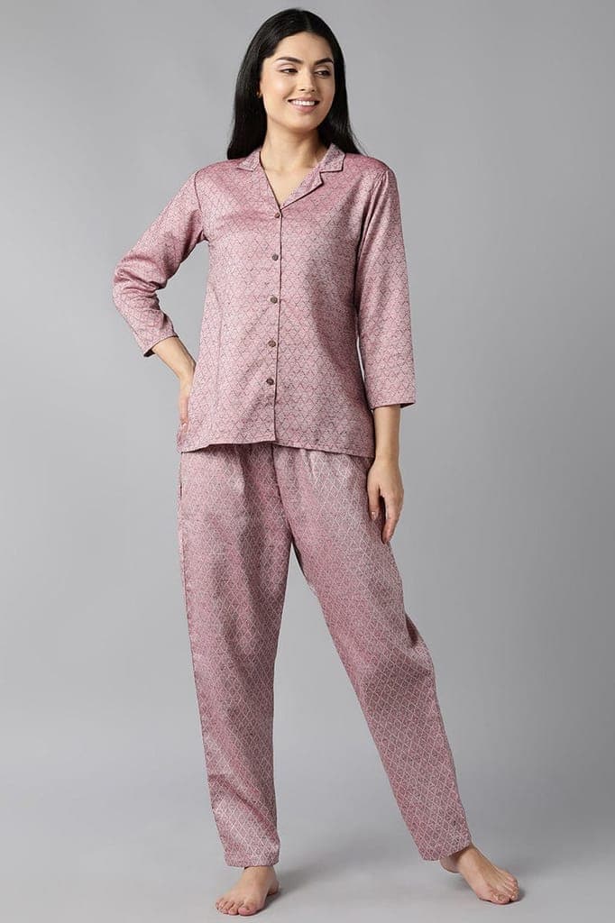 mauve-pure-cotton-checks-print-night-suit-vnwk10091