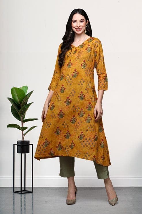 mustard-cotton-blend-floral-straight-kurta-vck85821