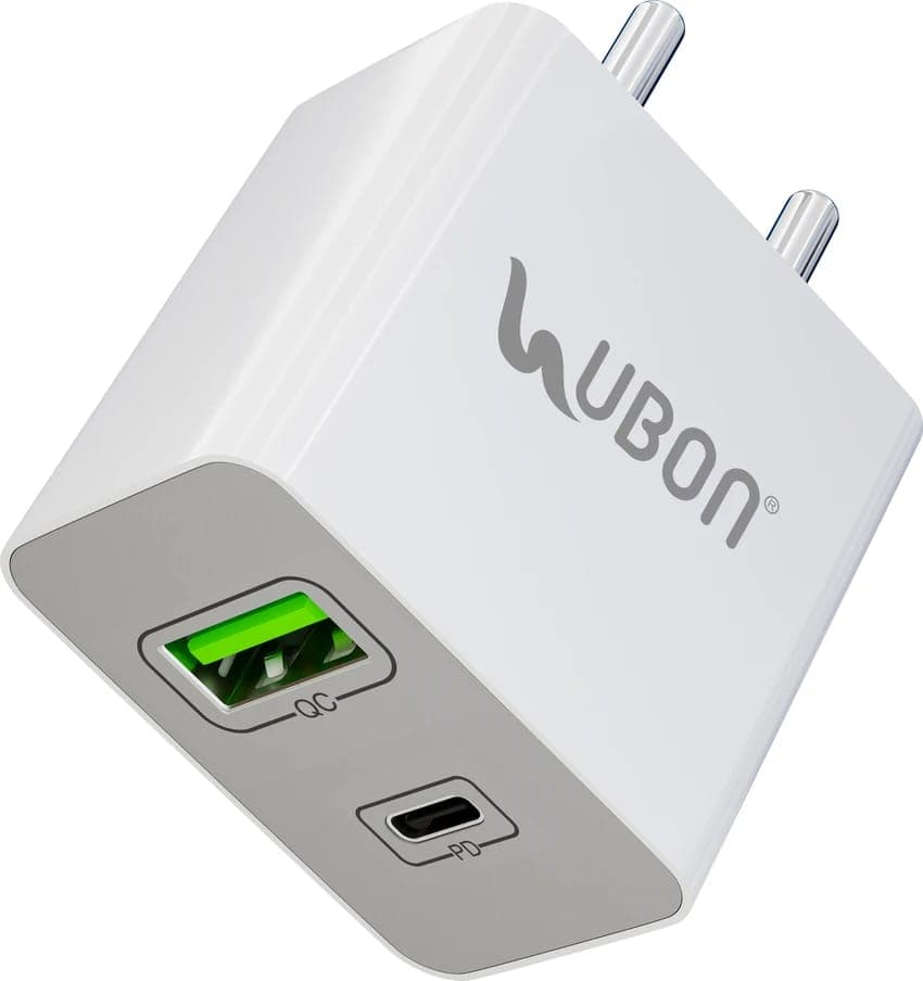 ubon-fast-charger-25w-ch43-dual-port-(usb-&-type-c)-wall-charger,1