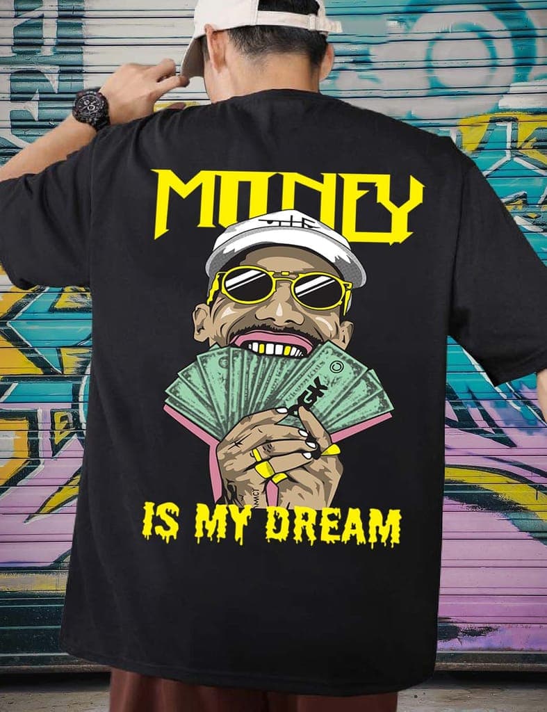 scott-fincher-men's-black-cotton-short-sleeve-t-shirt-with-a-graphic-of-money-and-the-words-"money-is-my-dream"-:-aa(arn)black_1691