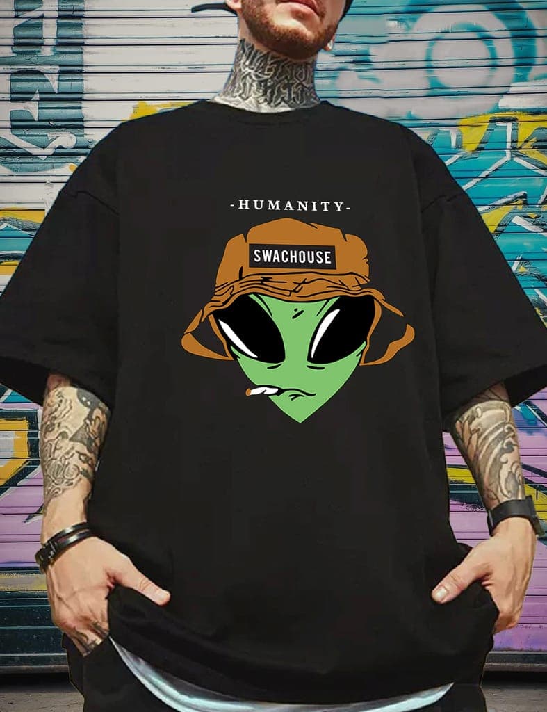 scott-fincher-men's-graphic-tee-shirt,-alien-smoking-weed,-humanity,-swachouse-:-aa(arn)black_2331