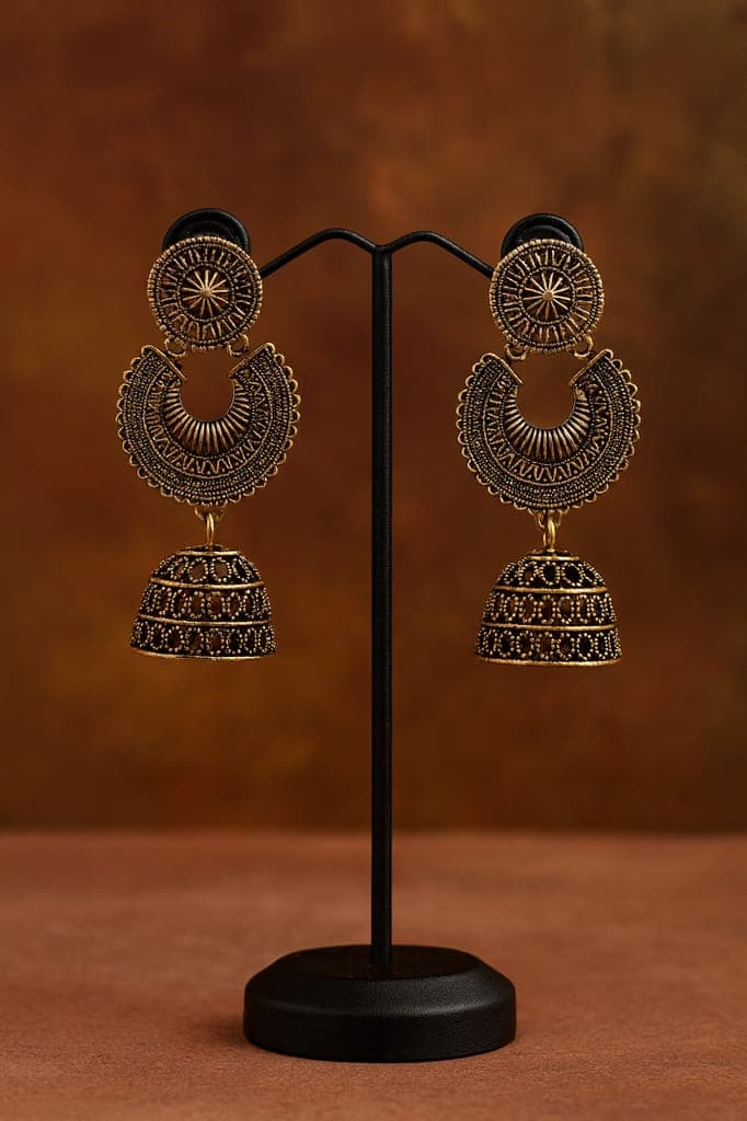 traditional-oxidised-antique-gold-plated-jhumka-earrings-for-women1