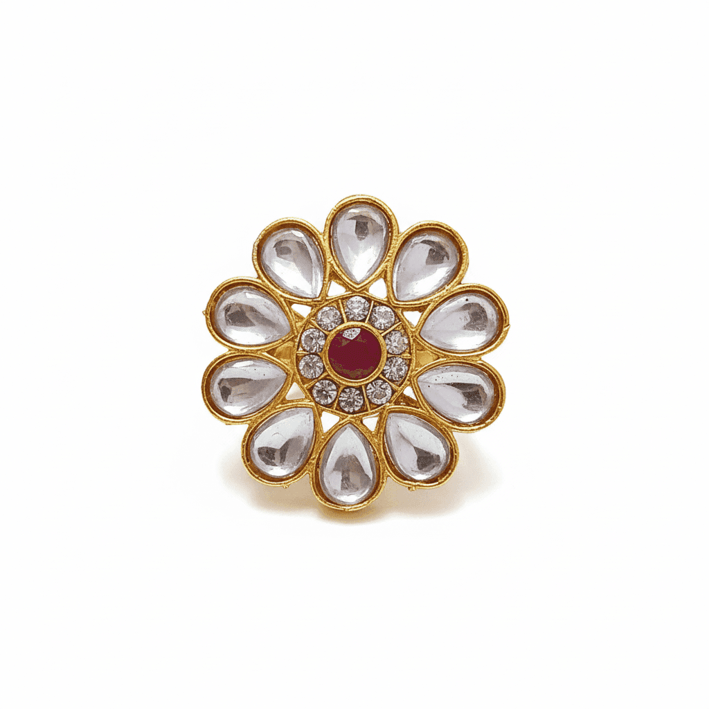 gold-plated-maroon-stone-&-kundan-adjustable-finger-ring1