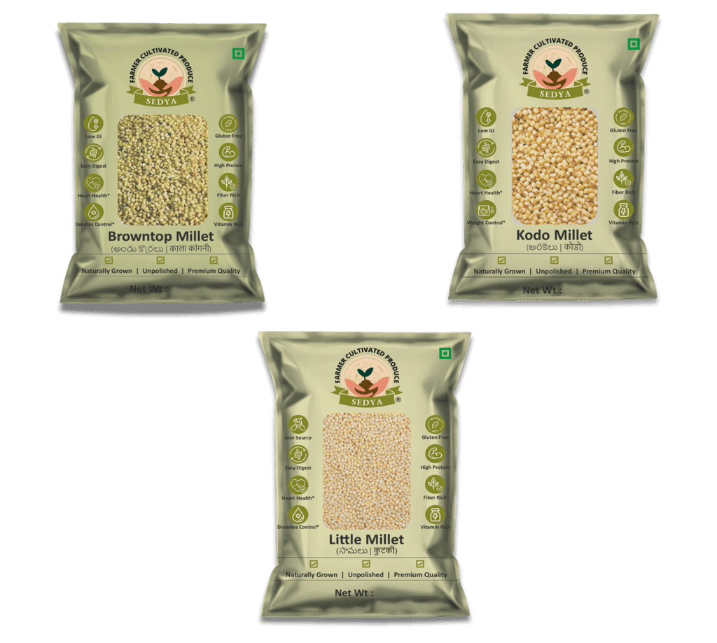 sedya-three-millet-combo-whole-grains-|-browntop,-kodo-&-little-millet-|-certified-low-gi-|-korale-/-varagu-/-samai-|-gluten-free-|-unpolished,-toasted,-no-soaking-required-|-high-plant-protein-&-fibre-|-total-1.5-kg-(500-g-each-pack)-1