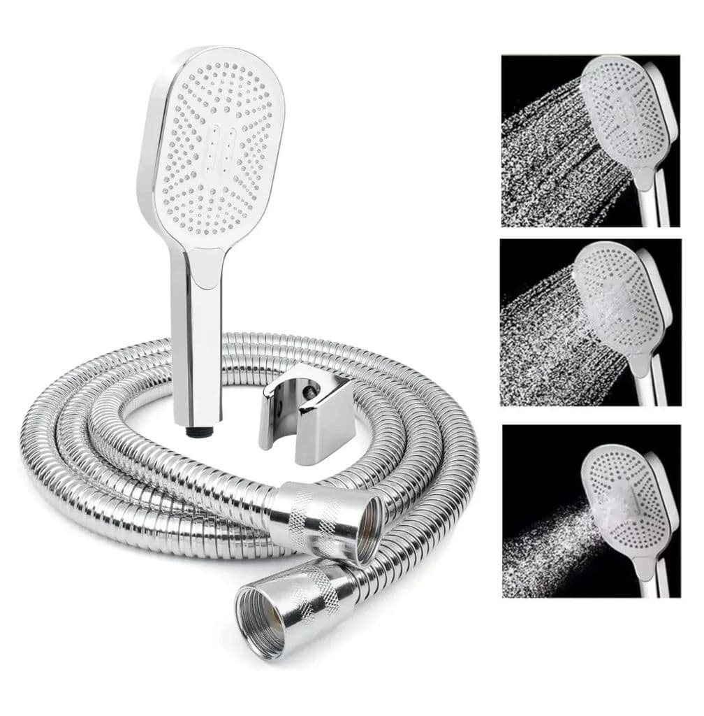 thunder-3-sprey-modes-white-chrome-finish-hand-shower-with-1.5-meter-304--grade-stainless-steel-hose pipe & hook1