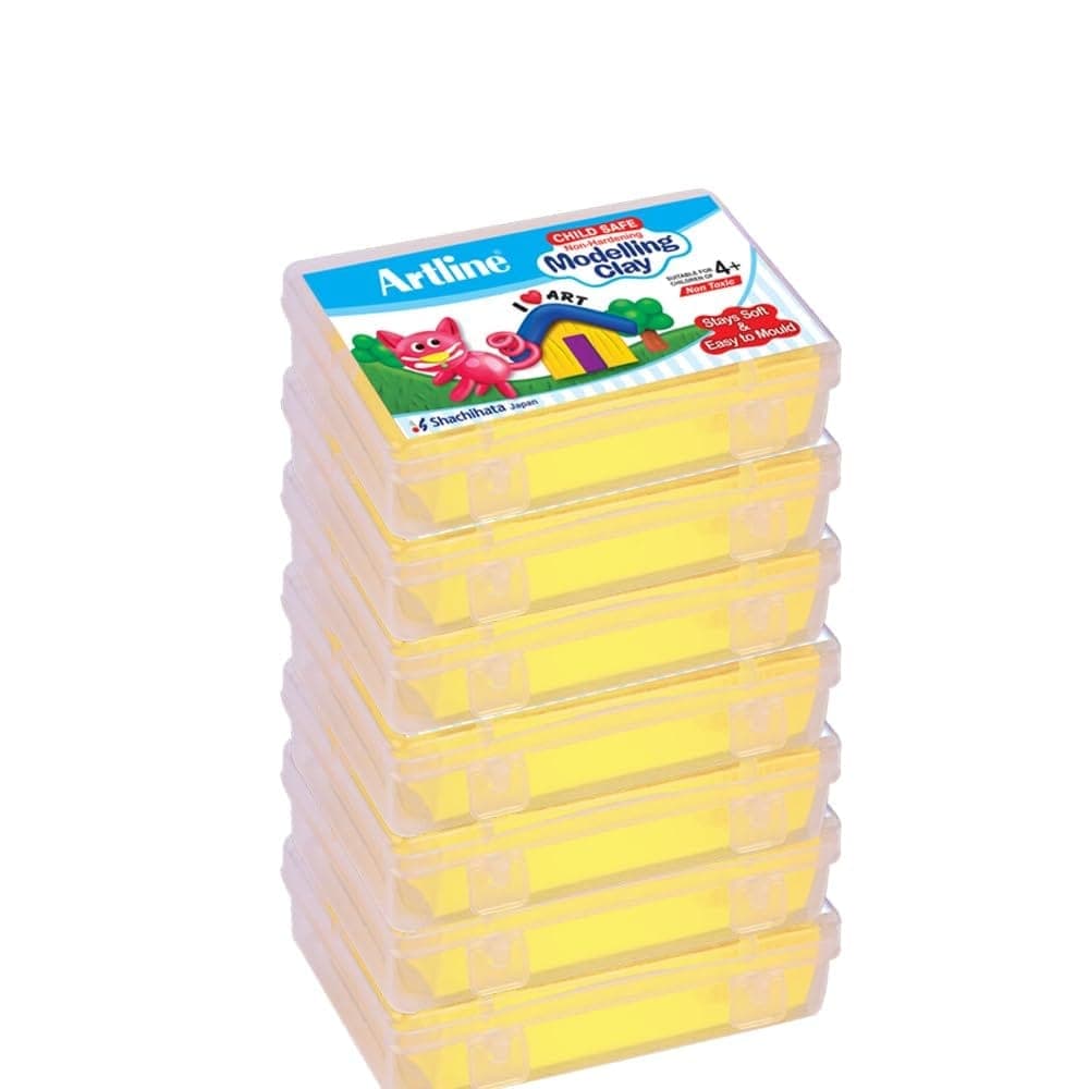 artline-modelling-clay-150gm-(7-plastic-container-singles)-yellow-colour-x-7-|-soft-&-easy-to-bend-or-shape,-for-young-hands1