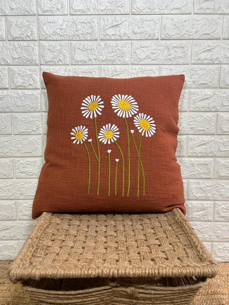 indihomecraft-brick-red-cushion-cover-hand-woven-flower-emb-inspired-decorative-boho-cushion-cover-for-sofa-couch-swing-chair-living-room-&-bedroom-18x18-inches,-pack-of-11