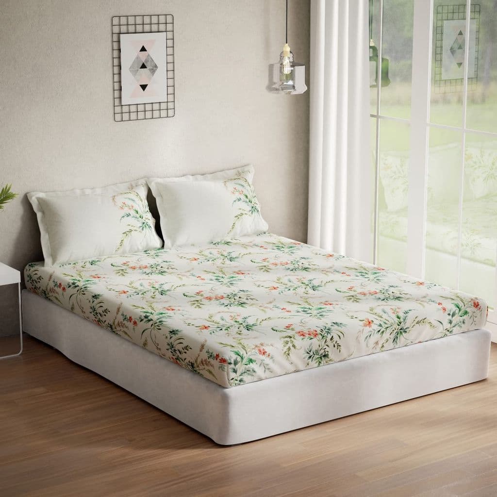 ddecor---optima-collection-100%-cotton-floral-pattern-136tc-queen-bedsheet-|224-cm-x-254-cm|-green1