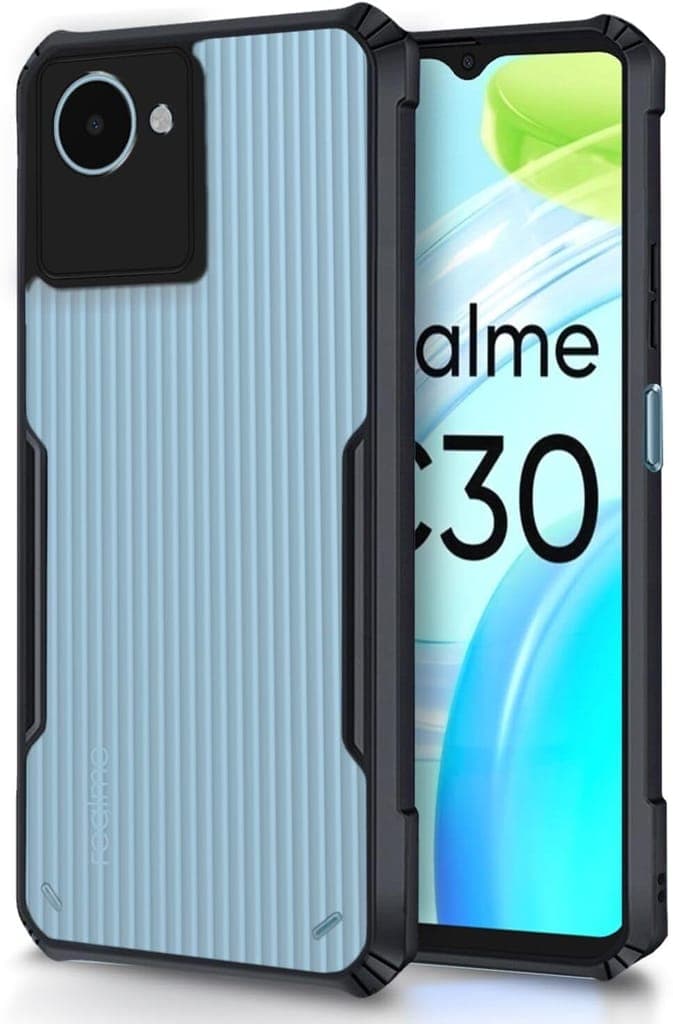 plugtech-slim-shockproof-case-|-matte-black-soft-|-drop-protection-|-precise-cutouts-|-premium-mobile-cover-for-realme-c30,-realme-narzo-50i-prime1