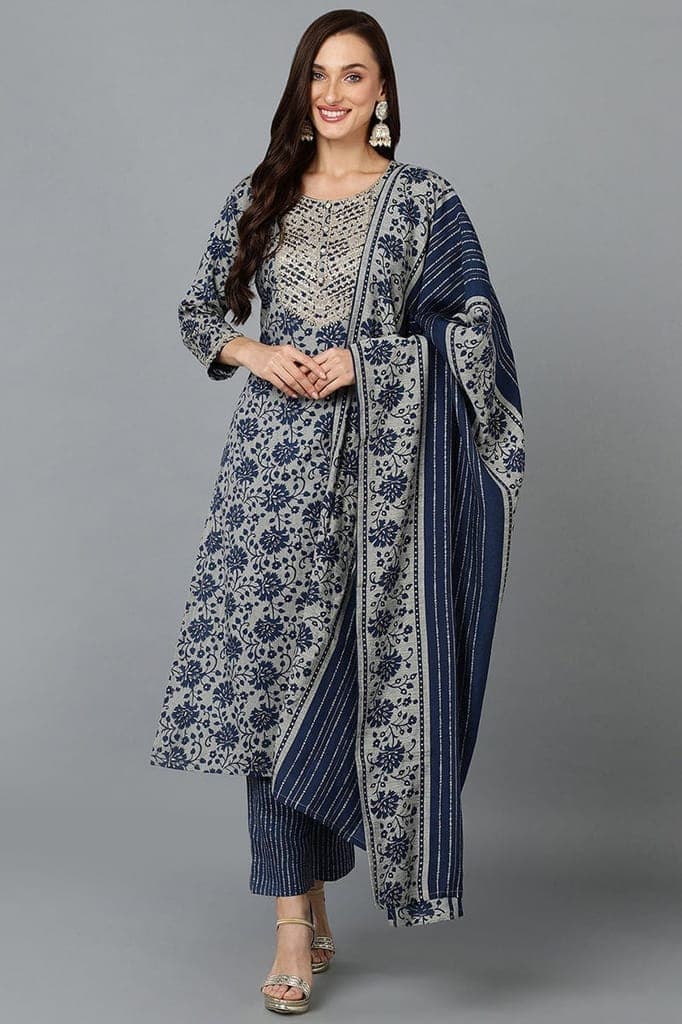 cotton-blend-grey-straight-printed-kurta-pant-with-blue-dupatta-pkskd19351